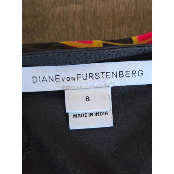 Diane von Furstenberg Silk Beaded Midi Dress – Size 8 – Black Multicolor - Picture 9 of 11